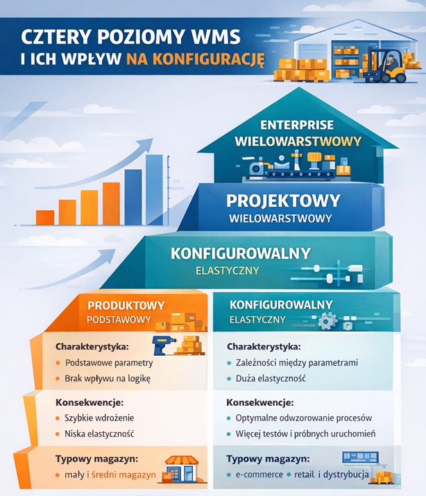 4 poziomy złożoności systemu WMS