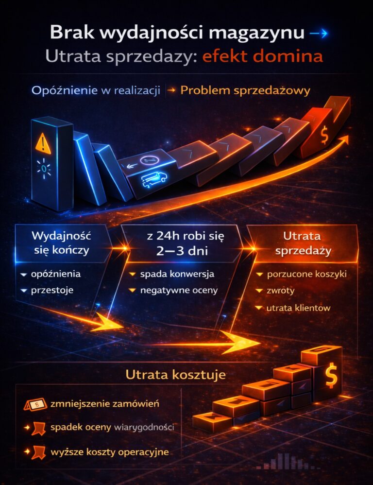 Efekt domina braku wydajności magazynowej